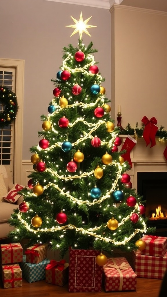 6ft Christmas Tree Decoration Ideas A 6ft Christmas tree with lights and ornaments in a cozy living room.